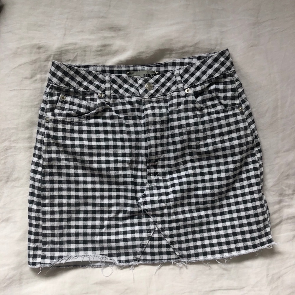 Moto (Topshop) checkered skirt